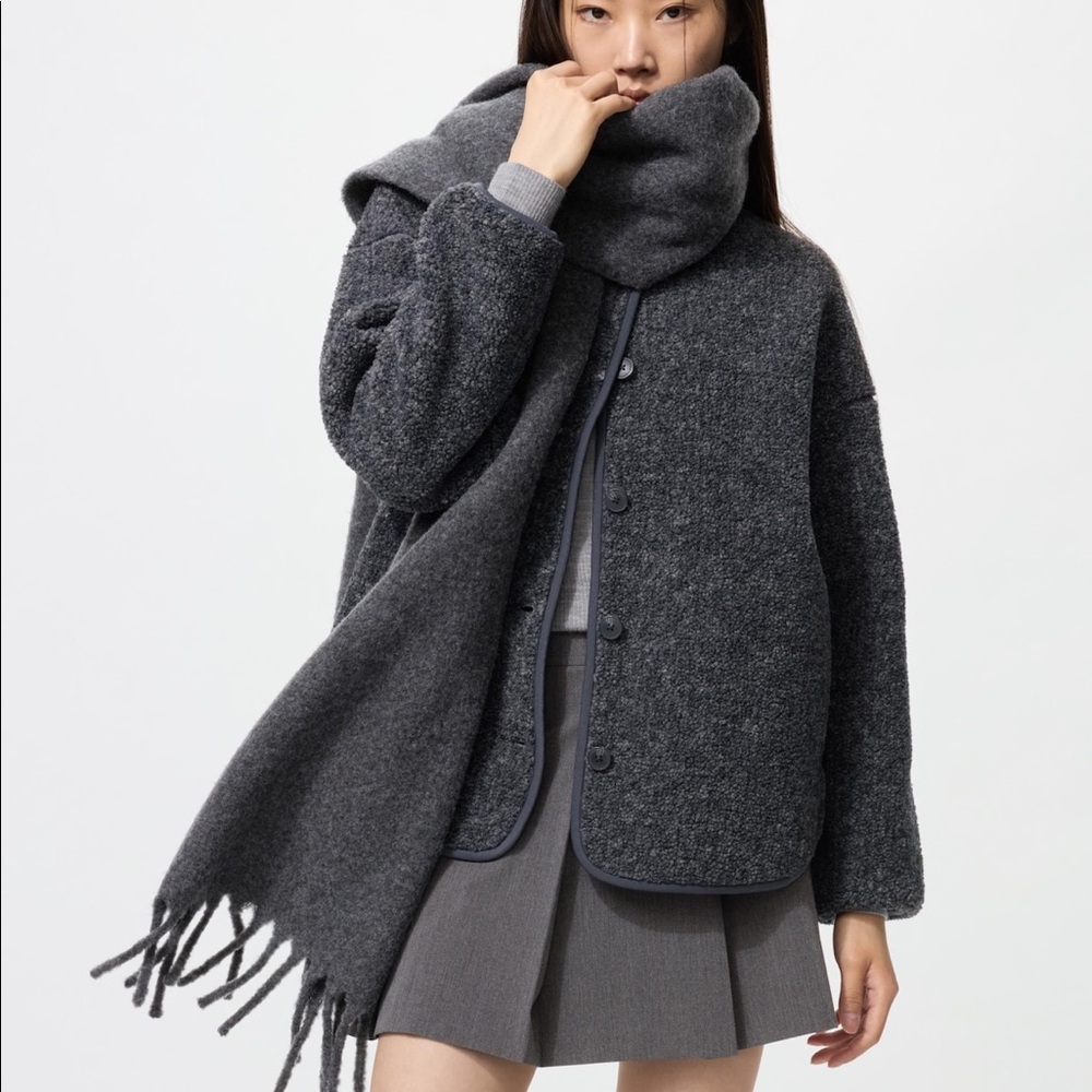 Pile Lined Fleece Relaxed Cardigan XS or S